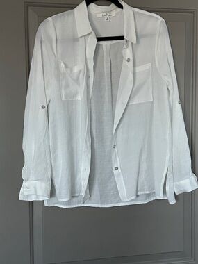 Love Tree White Lightweight Button-Up Shirt